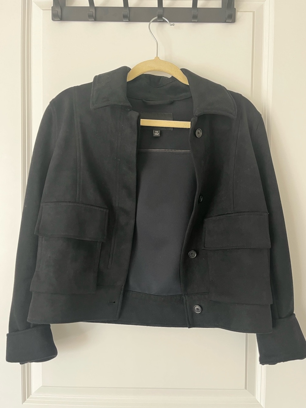 Banana Republic XS Black Vegan Suede Jacket